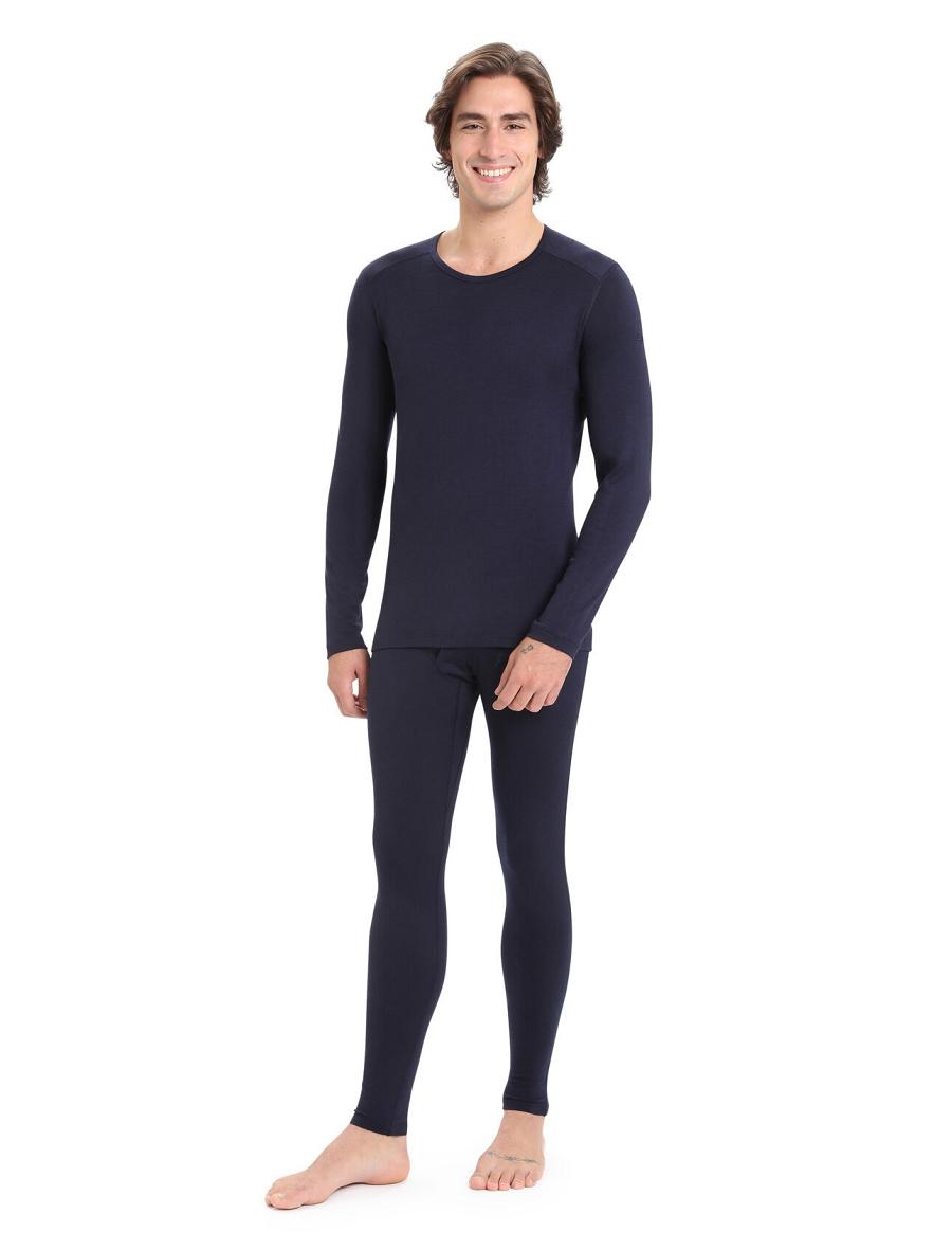 Midnight Navy Icebreaker Merino 200 Oasis with Fly Men's Leggings | AU 1132WNBY